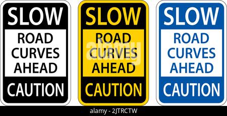 Avertissement de virages lents à l'avant Illustration de Vecteur