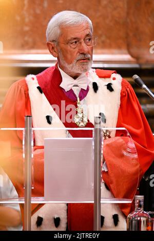 Le premier procureur général André Henkes prononce un discours à l'ouverture de la nouvelle année judiciaire de la Cour de cassation (haute Cour - Hof Van Cassatie - Cour de cassation), à Bruxelles, le jeudi 01 septembre 2022. BELGA PHOTO LAURIE DIEFFEMBACQ Banque D'Images