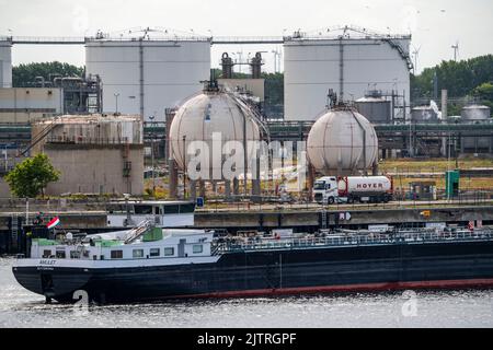 Petroleumhaven, Vopak terminal Europoort, exploitation de réservoirs de pétrole brut, plus de 99 grands réservoirs et 22 terminaux de chargement pour les navires étrangers et intérieurs, EuroPoor Banque D'Images