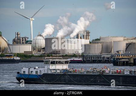 Petroleumhaven, Vopak terminal Europoort, exploitation de réservoirs de pétrole brut, plus de 99 grands réservoirs et 22 terminaux de chargement pour les navires étrangers et intérieurs, EuroPoor Banque D'Images