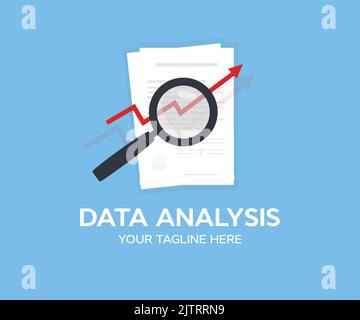 Analyse des données, inspection du contrat d'accord. Document graphique graphique rapport marketing recherche développement planification gestion stratégie analyse. Illustration de Vecteur