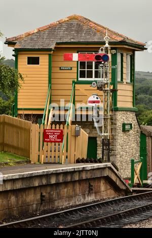 Gare de Harman's Cross sur le chemin de fer à vapeur Swanage, Dorset, Royaume-Uni Banque D'Images