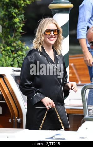 Venise, Italie. 01st septembre 2022. GRETA Gerwig a vu arriver à l'embarcadère de l'Excelsior lors du Festival international du film de Venise de 79th à 01 septembre 2022, à Venise, en Italie. ( Credit: SIPA USA/Alamy Live News Banque D'Images