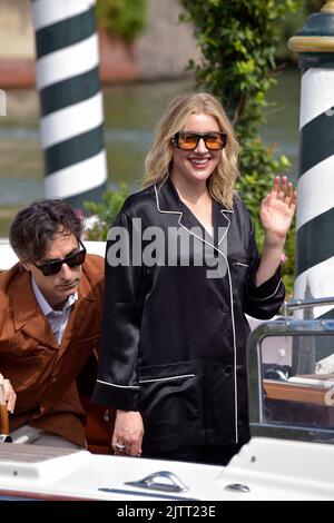 Venise, Italie. 01st septembre 2022. VENISE, ITALIE - 01 SEPTEMBRE : Greta Gerwig arrive à l'embarcadère de l'Excelsior lors du Festival international du film de Venise 79th sur 01 septembre 2022 à Venise, Italie. Credit: dpa/Alay Live News Banque D'Images