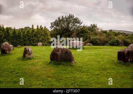 Kemmare Stone Circle à Kenmare, Irlande. Banque D'Images
