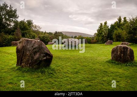 Kemmare Stone Circle à Kenmare, Irlande. Banque D'Images