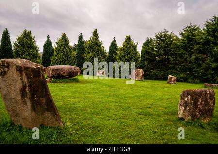 Bronze Age Kemmare Stone Circle à Kenmare, Irlande. Banque D'Images