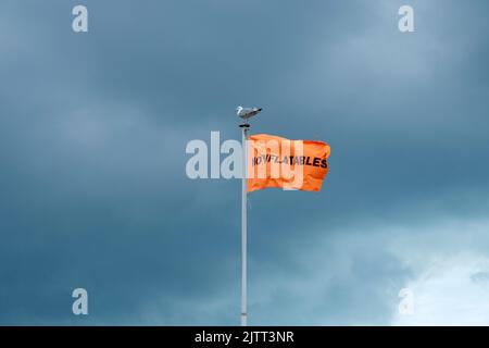Pas de drapeau à bord, Bexhill on Sea, East Sussex, Royaume-Uni Banque D'Images