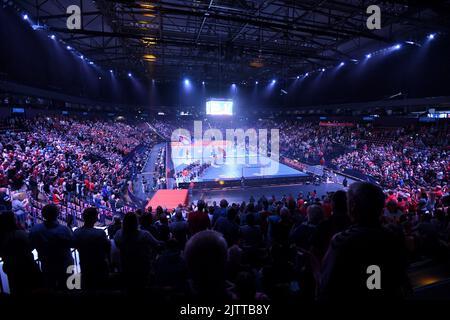 Hambourg, Allemagne. 01st septembre 2022. Handball: Bundesliga, HSV Hambourg - SG Flensburg-Handewitt à Barclays Arena. Les joueurs de Hambourg entrent dans le hall. Credit: Michael Schwartz/dpa/Alay Live News Banque D'Images