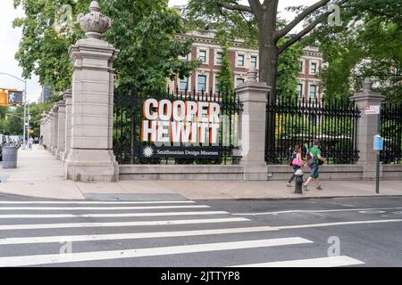 New York, Etats-Unis - 21 août 2022 : Cooper Hewitt, Smithsonian Design Museum à New York, Etats-Unis. Banque D'Images