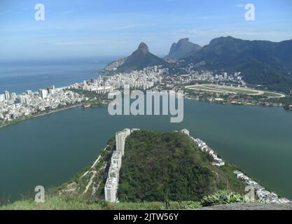 Vue sur la colline de chèvres à Rio de Janeiro, Brésil. Banque D'Images