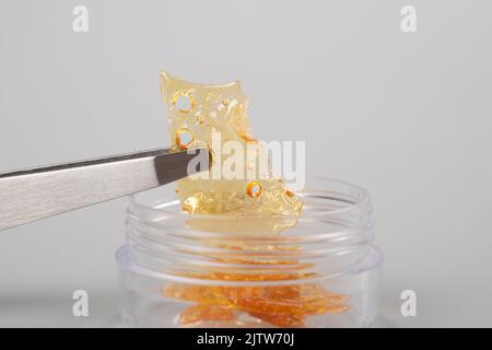 cire d'or de cannabis, morceau haut thc dab. Banque D'Images