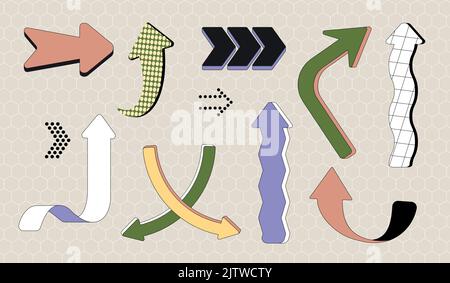 Jeu de flèches dynamiques Illustration de Vecteur