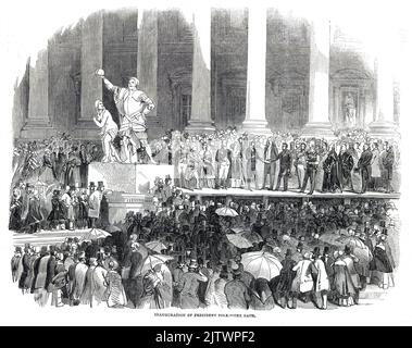 L'inauguration de James K. Polk, comme le montre l'illustre Londres News, v. 6, 19 avril 1845 Banque D'Images