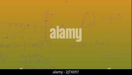 Image d'équations mathématiques sur fond vert Banque D'Images
