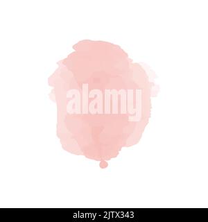 Vector Blush rose aquarelle taches peinture stropke. Aquarelle rose abstraite peinte à la main sur papier. Illustration de Vecteur