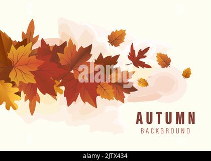 fond d'automne vectoriel avec composition vectorielle des feuilles Illustration de Vecteur