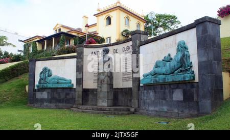 Monument à Antero de Quental, Ponta Delgada, Sao Miguel, Açores, Portugal Banque D'Images