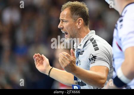 Hambourg, Allemagne. 01st septembre 2022. Handball: Bundesliga, HSV Hambourg - SG Flensburg-Handewitt à Barclays Arena. Entraîneur Maik Magulla (Flensburg) crédit: Michael Schwartz/dpa/Alamy Live News Banque D'Images