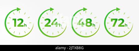 flèche de l'horloge 12, 24, 48, 72 heures Illustration de Vecteur