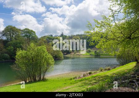 Réservoir Clatworthy au printemps sur les pentes sud des collines de Brendon, Somerset, Angleterre. Banque D'Images