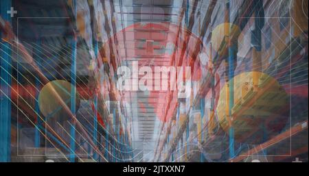 Image de diverses données et du monde entier sur l'entrepôt Banque D'Images