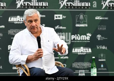 1 septembre 2022, Marina di Pietrasanta, Lucca, Italie: Antonio Tajani Coordinateur de la nation Forza Italia pendant les réunions au café de la Versiliana. (Credit image: © Stefano Dalle Luche/Pacific Press via ZUMA Press Wire) Banque D'Images