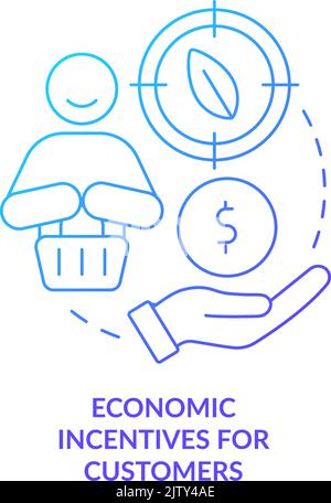 L'icône de concept de gradient bleu incite les clients à faire des économies Illustration de Vecteur