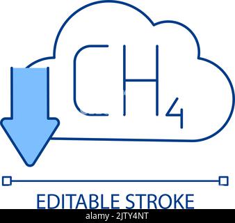 Icône de couleur RVB réduction des émissions de méthane Illustration de Vecteur
