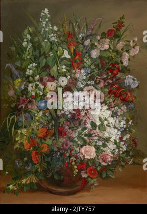 Gustave Courbet: Bouquet de fleurs dans un vase; 1862; huile sur toile Banque D'Images