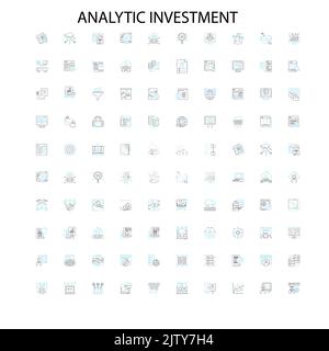 icônes d'investissement analytique, signes, symboles de contour, collection de lignes d'illustration linéaire de concept Illustration de Vecteur