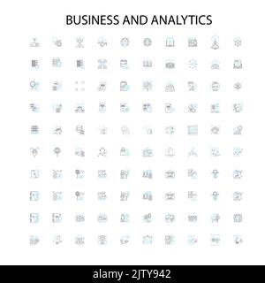 icônes de concept d'affaires et d'analyse, signes, symboles de contour, collection de lignes d'illustration linéaire de concept Illustration de Vecteur