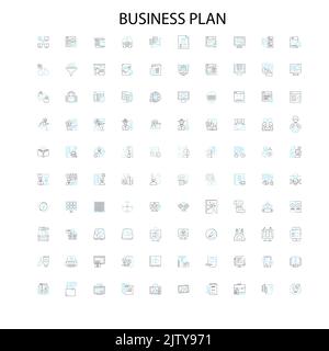 icônes de plan d'affaires, signes, symboles de contour, collection de lignes d'illustration linéaire de concept Illustration de Vecteur