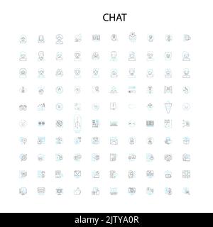 icônes de chat, signes, symboles de contour, collection de lignes d'illustration linéaire de concept Illustration de Vecteur