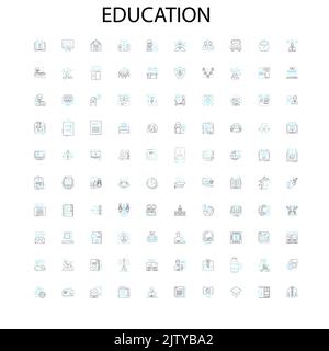icônes d'éducation, signes, symboles de contour, collection de lignes d'illustration linéaire de concept Illustration de Vecteur