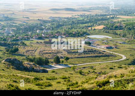 La vue panoramique de Hattusa était la capitale de l'Empire hittite à la fin de l'âge de bronze. Ses ruines se trouvent près de Bogazkale moderne. Corum, Turquie. Banque D'Images