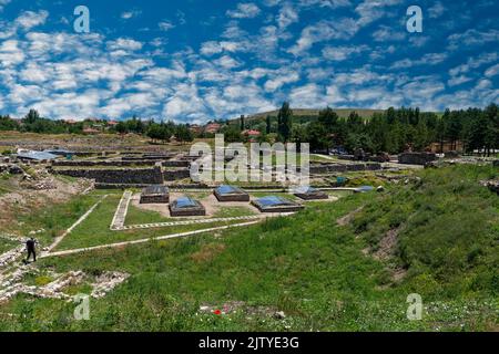 Site archéologique d'Alacahoyuk avec tombes de Rois, Corum, Turquie Banque D'Images