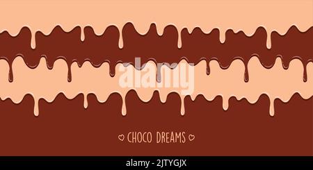 délicieux et savoureux fond de glace chocolat fondu choco rêves Illustration de Vecteur