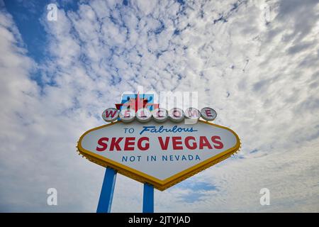 Skegness Raceway Sign- Bienvenue à la fabuleuse skeg Vegas, pas au Nevada photo: ©Phil Crow 2022 Banque D'Images