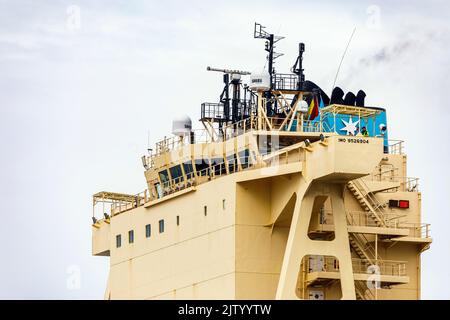 Pont de navigation du bateau à conteneurs Maersk Luz Banque D'Images