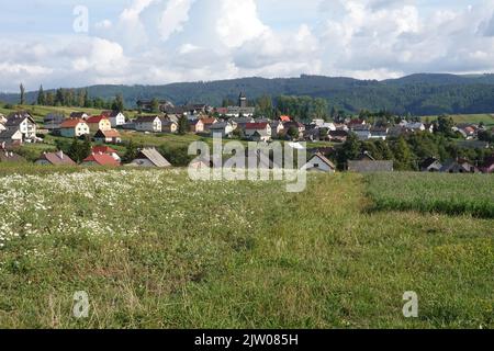 Vychodna, un village au pied de la montagne Krivan, Slovaquie, Europe. Banque D'Images