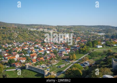 Vue aérienne de Devin borough - Bratislava, Slovaquie Banque D'Images