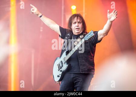 Solvesborg, Suède. 10th, juin 2022. Le guitariste et musicien américain Ross The Boss donne un concert en direct pendant le festival de musique suédois Sweden Rock Festival 2022 à Solvesborg. (Crédit photo: Gonzales photo - Terje Dokken). Banque D'Images