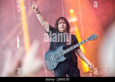 Solvesborg, Suède. 10th, juin 2022. Le guitariste et musicien américain Ross The Boss donne un concert en direct pendant le festival de musique suédois Sweden Rock Festival 2022 à Solvesborg. (Crédit photo: Gonzales photo - Terje Dokken). Banque D'Images