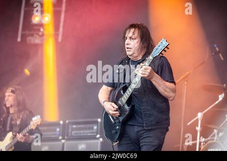 Solvesborg, Suède. 10th, juin 2022. Le guitariste et musicien américain Ross The Boss donne un concert en direct pendant le festival de musique suédois Sweden Rock Festival 2022 à Solvesborg. (Crédit photo: Gonzales photo - Terje Dokken). Banque D'Images