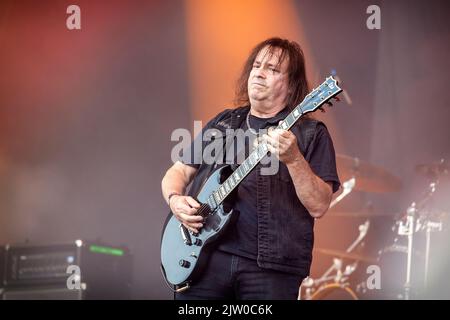 Solvesborg, Suède. 10th, juin 2022. Le guitariste et musicien américain Ross The Boss donne un concert en direct pendant le festival de musique suédois Sweden Rock Festival 2022 à Solvesborg. (Crédit photo: Gonzales photo - Terje Dokken). Banque D'Images