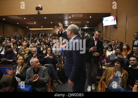 Sao Paulo, Brésil. 2nd septembre 2022. (INT) élections au Brésil : rencontre avec Ciro Gomes au siège de l'Association brésilienne du Barreau de Sao Paulo. 2 septembre 2022, Sao Paulo, Brésil : Candidat à la présidence du Brésil par le Parti démocratique du travail, Ciro Gomes, participe à la série de réunions ''Hora do Voto'' (temps de vote), promues par l'Association brésilienne du Barreau avec les candidats à la présidence, au siège de l'entité, dans le centre-ville de Sao Paulo, le vendredi (2) (Credit image: © Leco Viana/TheNEWS2 via ZUMA Press Wire) Credit: ZUMA Press, Inc./Alamy Live News Banque D'Images