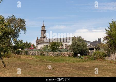 Boveda de Mera, Espagne. L'église de Santalla ou Saint Eulalia, temple catholique romain de 18th ans en Galice Banque D'Images