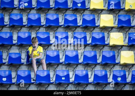SITTARD - Fortuna supporter Sittard pendant le match néerlandais Eredivisie entre Fortuna Sittard et le FC Utrecht au stade Fortuna Sittard sur 2 septembre 2022 à Sittard, pays-Bas. ANP MARCEL VAN HORN crédit: ANP/Alay Live News Banque D'Images