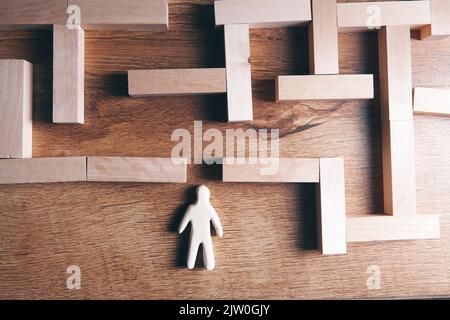 homme labyritos sortir des problèmes Banque D'Images